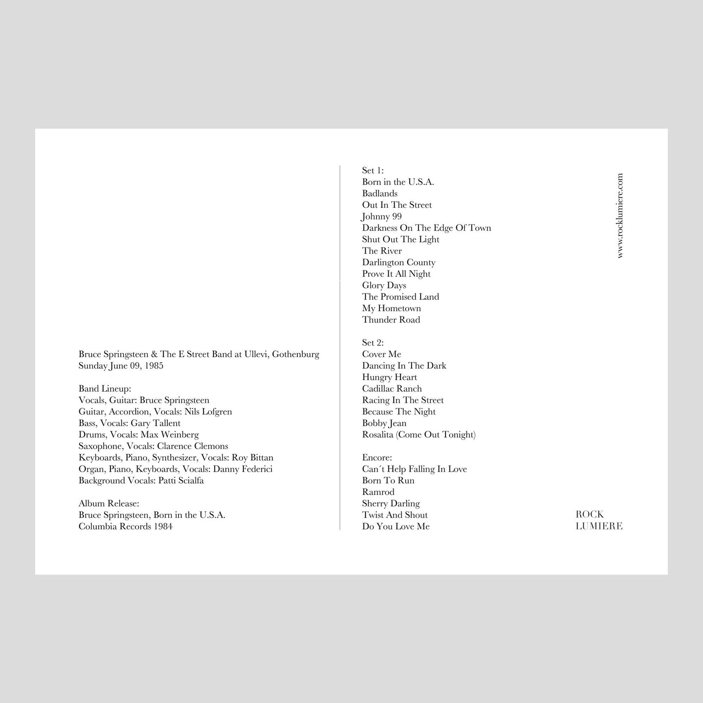 Bruce Springsteen & The E Street Band at Ullevi, Gothenburg, Sunday