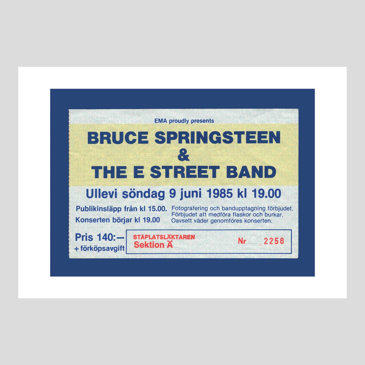 Bruce Springsteen & The E Street Band at Ullevi, Gothenburg, Sunday