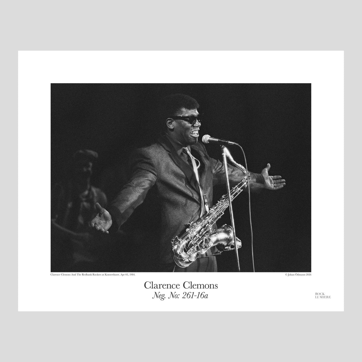 Clarence Clemons And The Redbank Rockers live at Konserthuset, Stockholm, Sweden, Apr 03, 1984. Neg. No: 261-16a. Photography by Johan Ödmann.