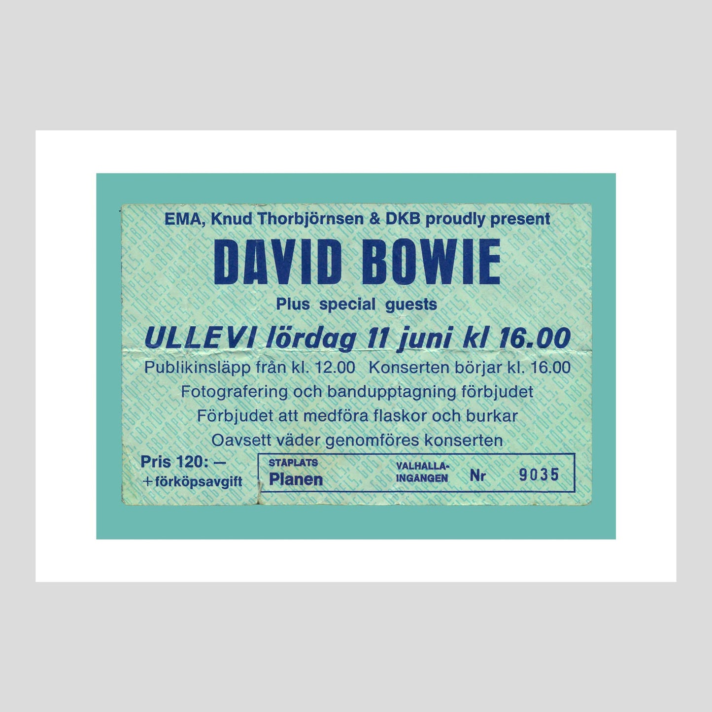 David Bowie at Ullevi, Gothenburg 1983