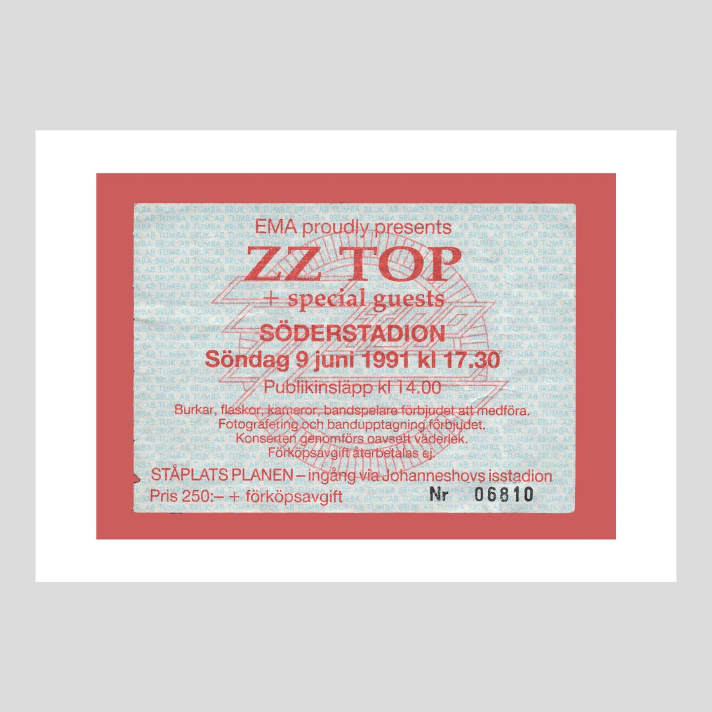 ZZ Top at Söderstadion, Stockholm 1991